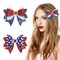 4th of July Patriotic Hair Bows Alligator Clips, 2Pcs Independence Day Glitter Hair Bow Clips Sparkly Red White Blue Sequin Hair Barrettes Hair Accessories for Women Memorial Day Party Decor